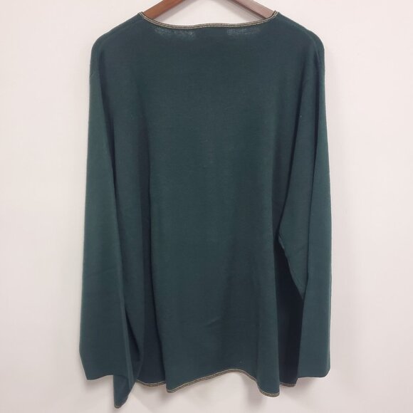 Knits Carol Patterson Womens Floral Embroidered Cardigan Size 3X Holiday Artsy - Picture 3 of 10